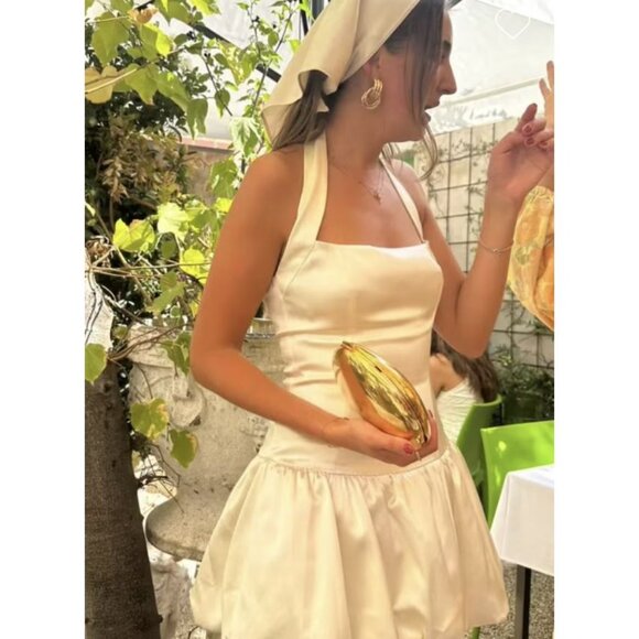 REFORMATION Babette Silk Dress in Ivory Size US 6 NWT - Picture 4 of 16